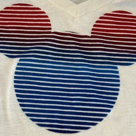 Disney parks, red and blue gradient MICKEY MOUSE V-neck T-shirt - Picture 3 of 6